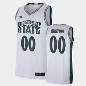 Youth Michigan State Spartans NCAA #00 Custom White Authentic Nike Retro Stitched College Basketball Jersey OK32N72ZT